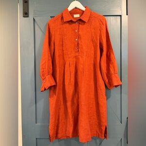 Poetry 100% Linen Dress Size 4
